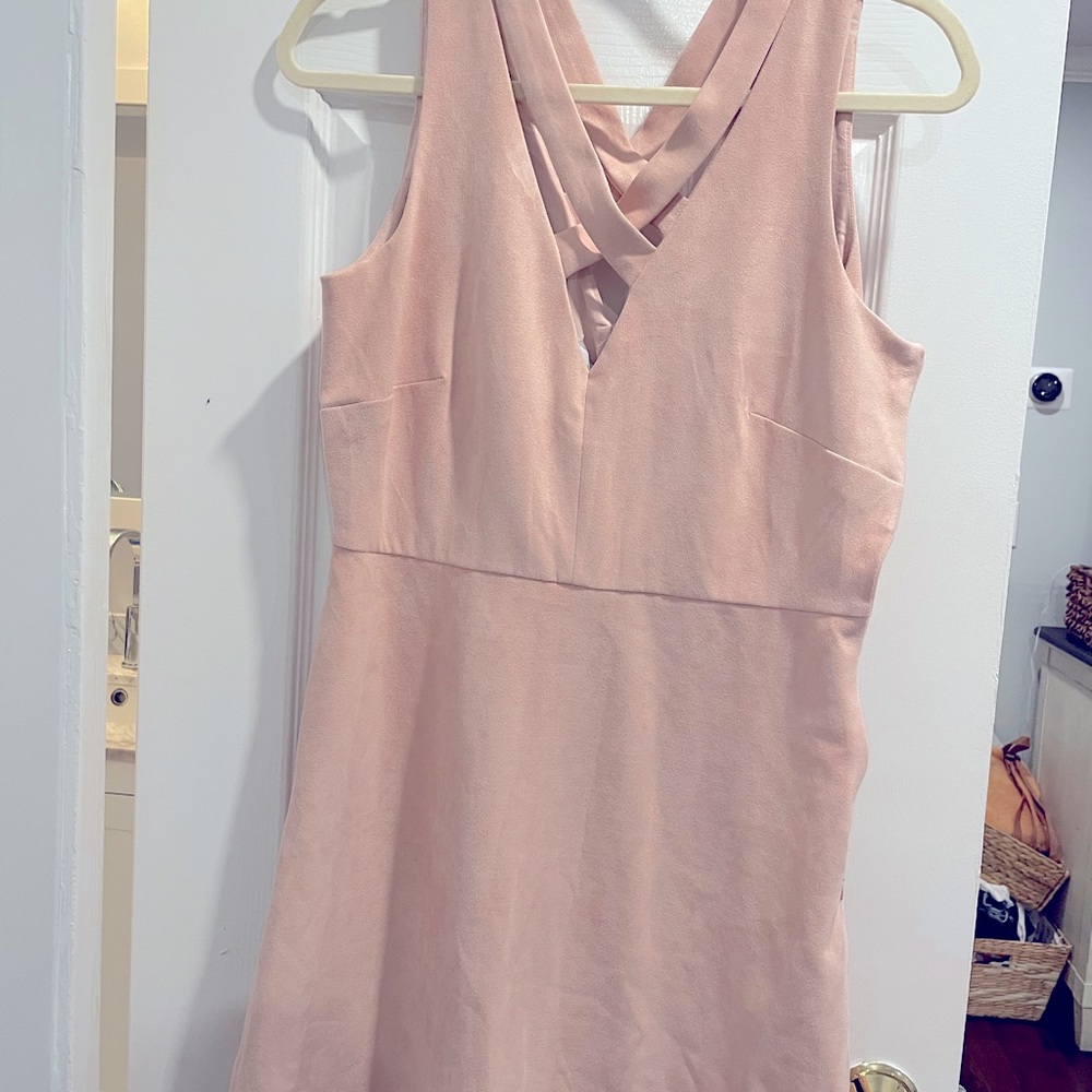 Suede blush pink dress
